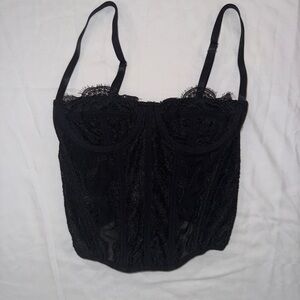 Black Lace Bustier Top